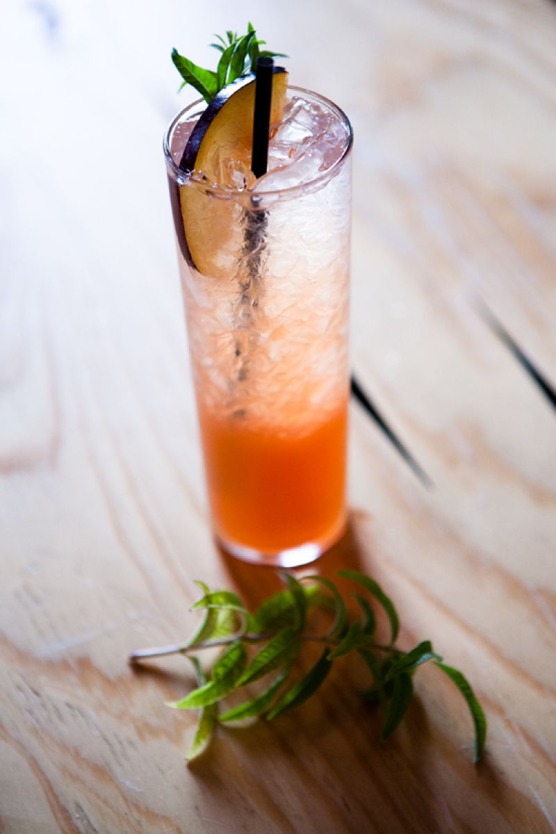 Charleston magazine&#039;s signature cocktail, Plum Southern. Look for it on the Cocktail Club menu!