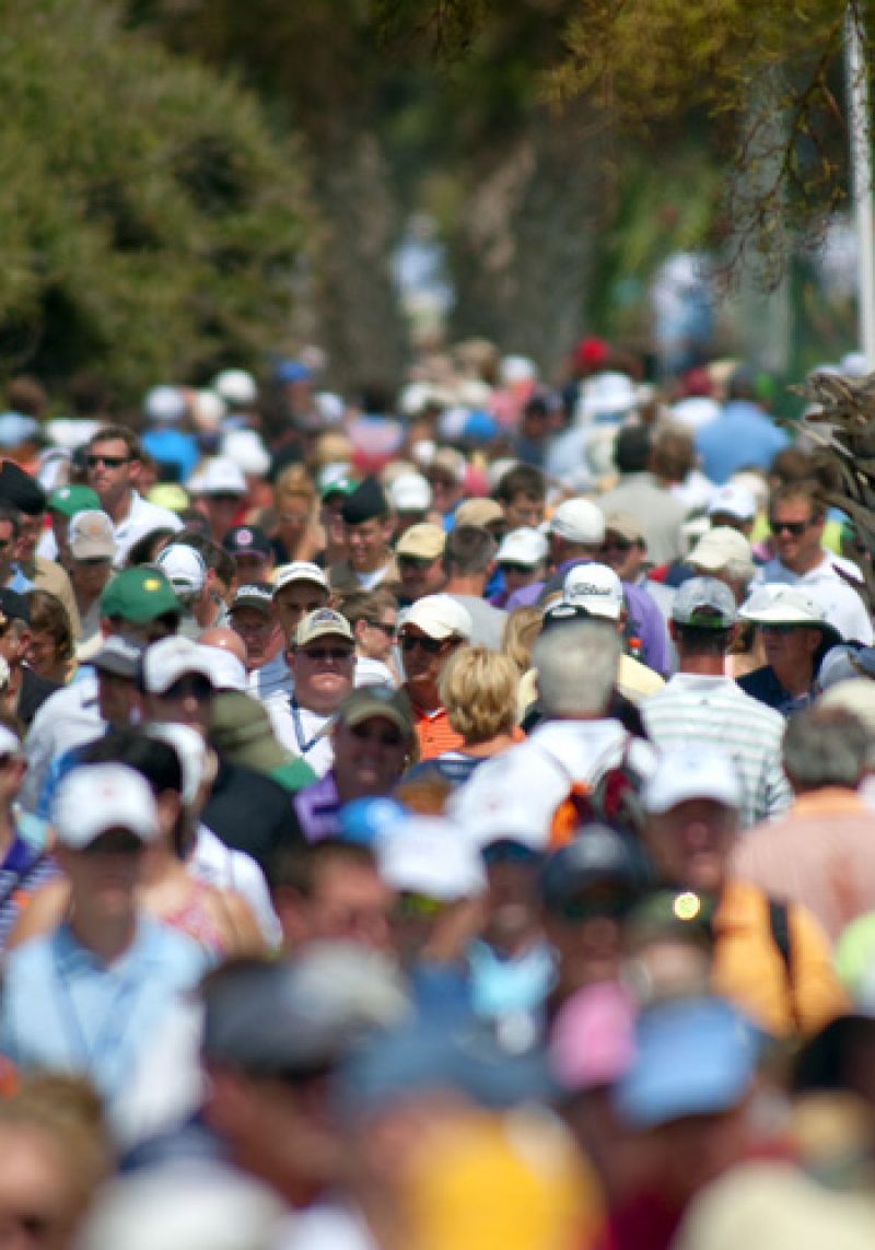 A sea of people at the Ocean Course.