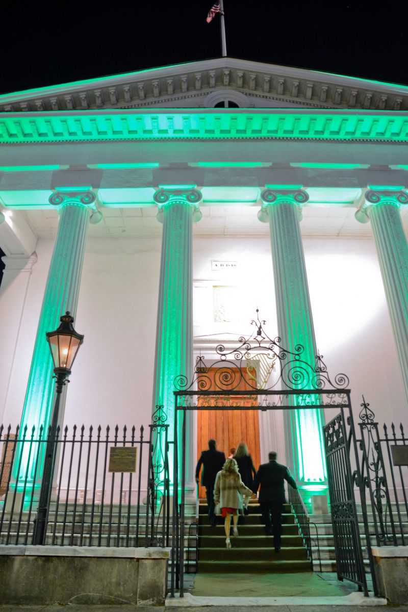 Guests enter Hibernian Hall