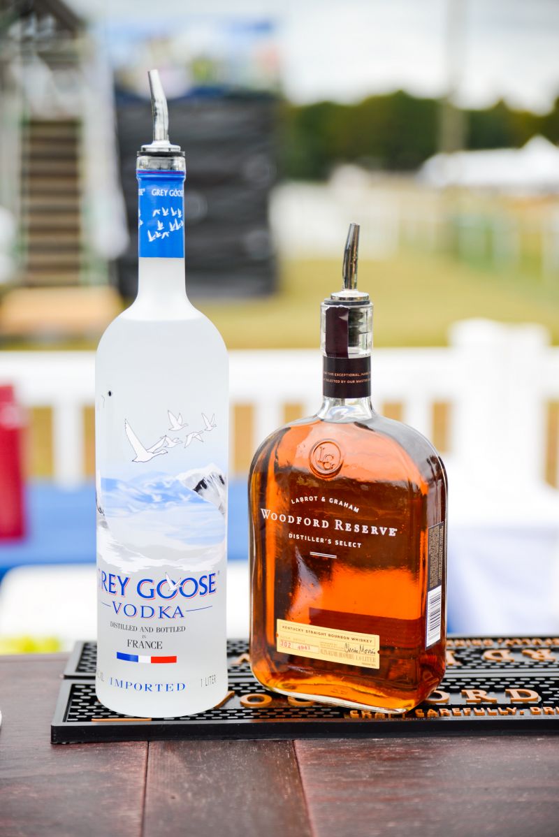 Bartenders poured Grey Goose and Woodford Reserve inside the VIP tent.