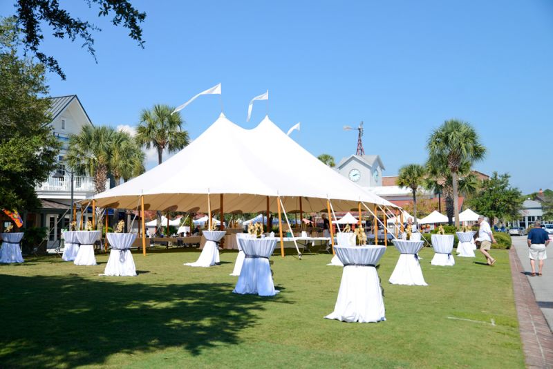 The 8th Annual Lowcountry Wine &amp; Beer Festival is set up on a gleefully sunny day