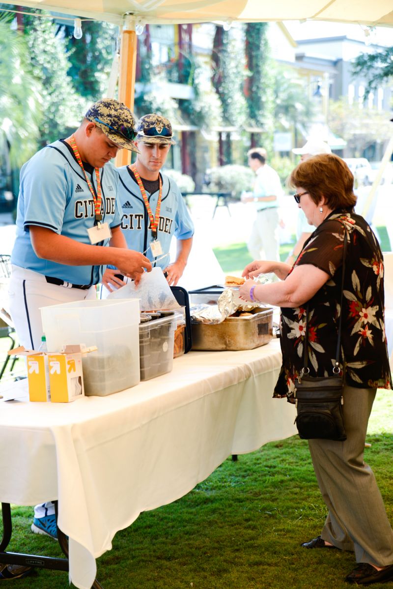 The Citadel baseball team helped cater the event