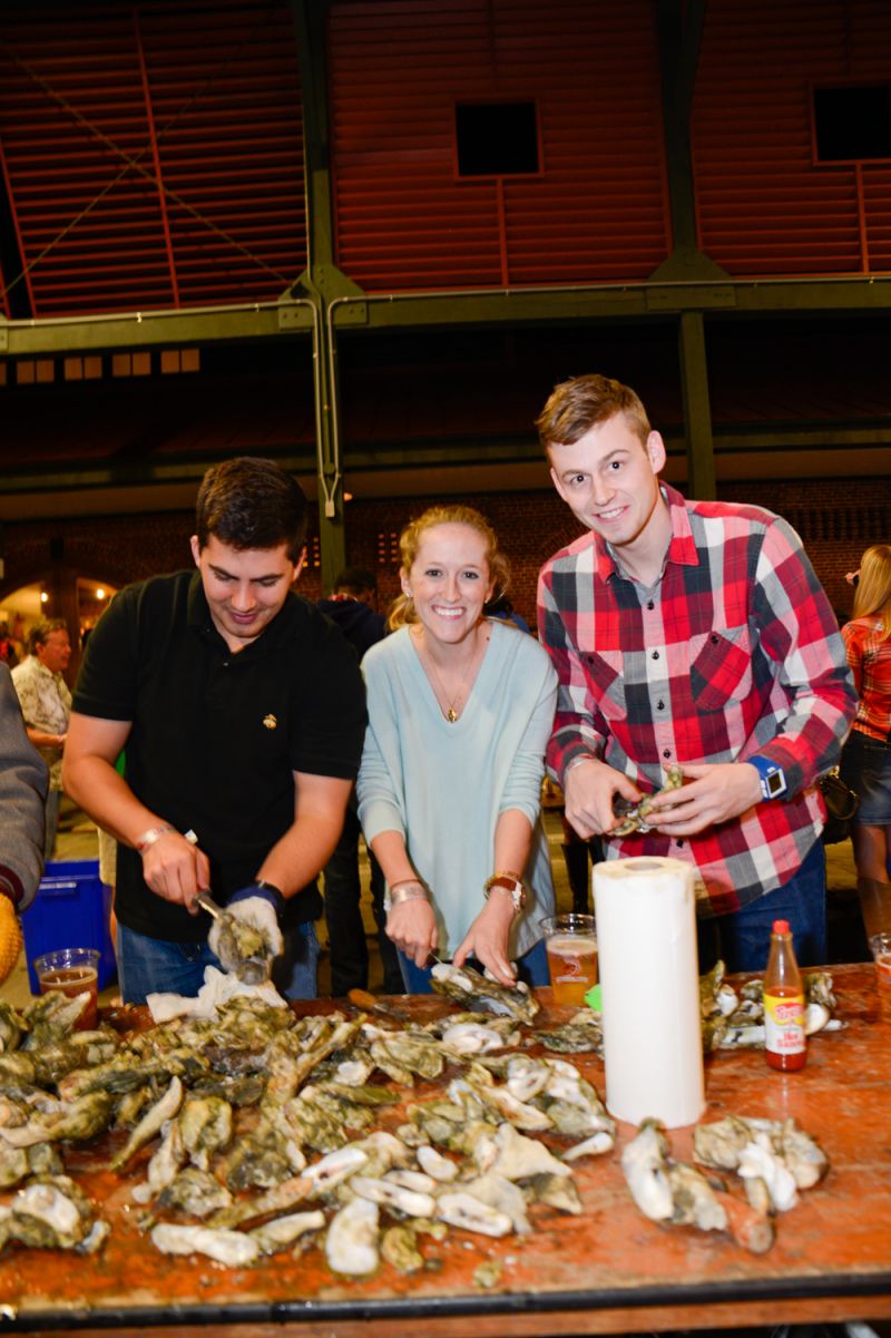 Austin Gerald, Hayden Edwards, and Tim Keller dug into some oysters.