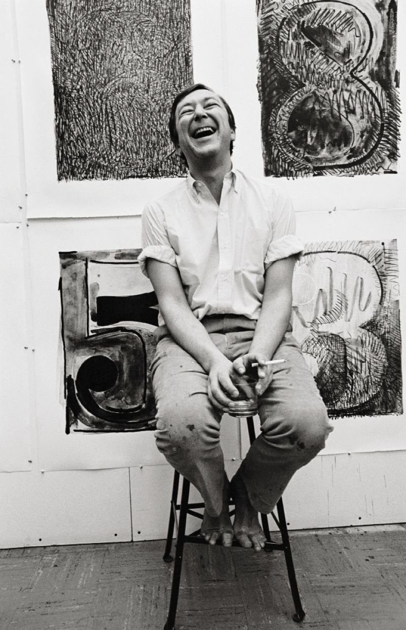 Jasper Johns at Los Angeles’ Gemini Graphic Editions Limited Studios in 1968.