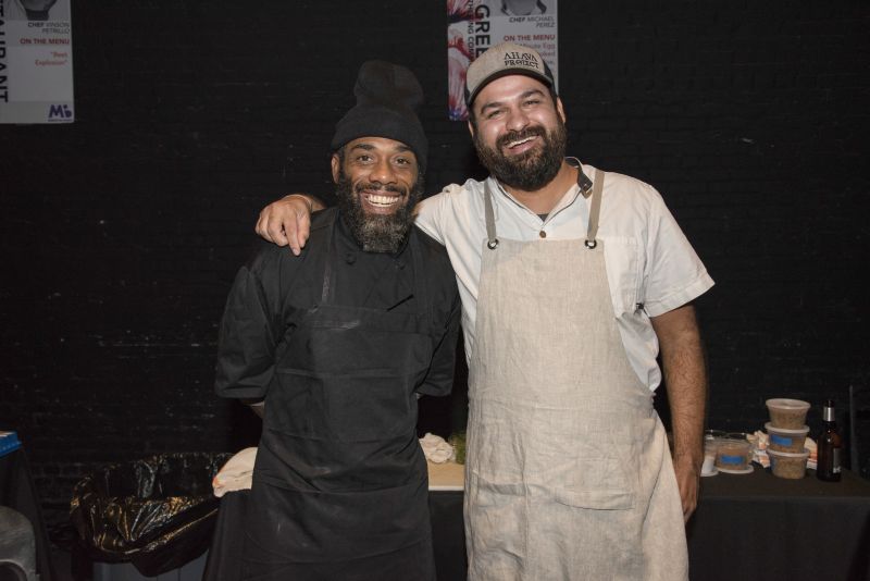The team of Cannon Green: Chef Michael Perez and his partner for the seven-minute eggs