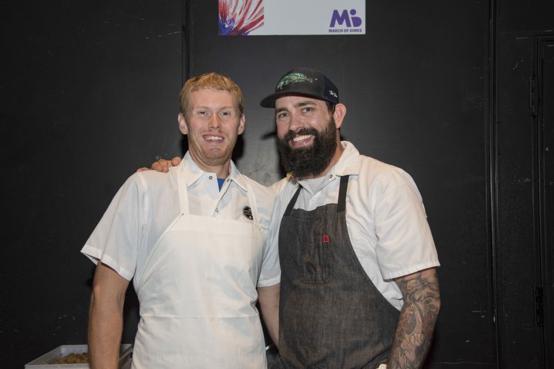 Chef Jacob Huder of The Macintosh with his sous chef during the event