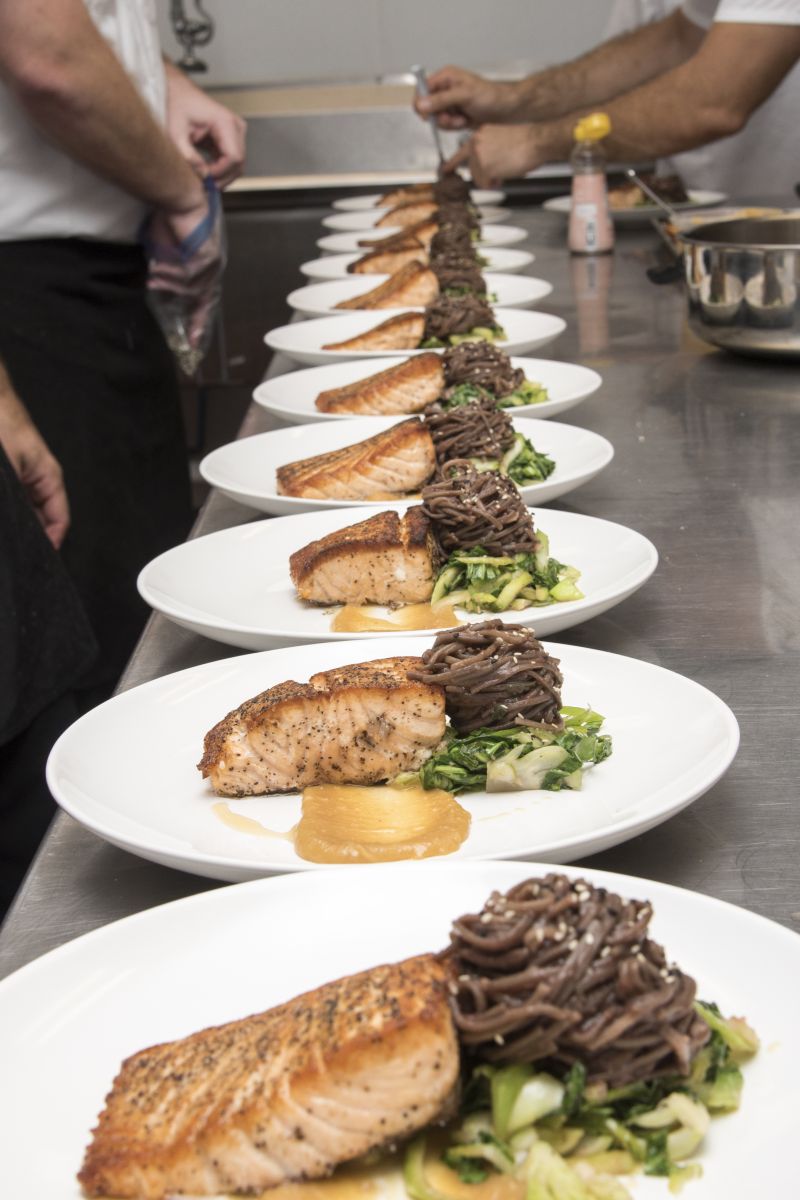 Each dish was perfectly plated before participants enjoyed the final product.