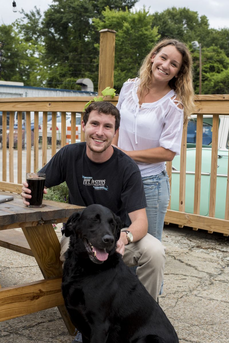 Rebecca Stanberry, Colin Braithwaite, and their dog Bo