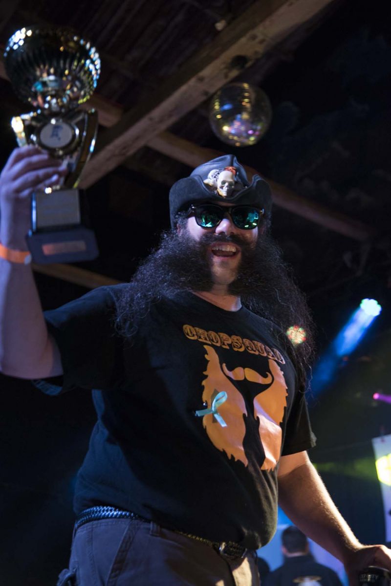 Sideburn competitor Anthony Fontes won first place for his long whiskers.