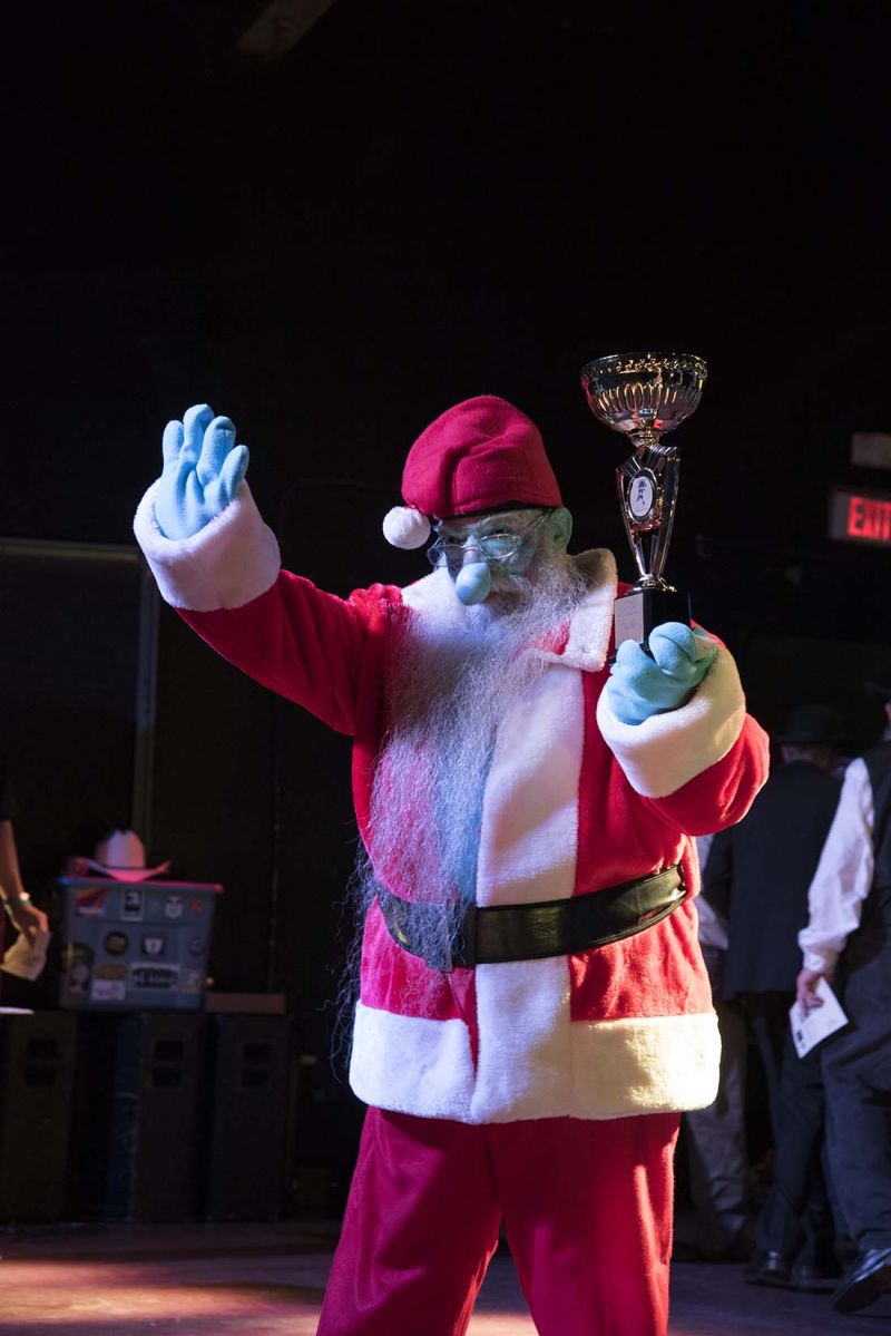 Mario Reyes, or Papa Smurf-Santa, took first place in the Salty Dog category.