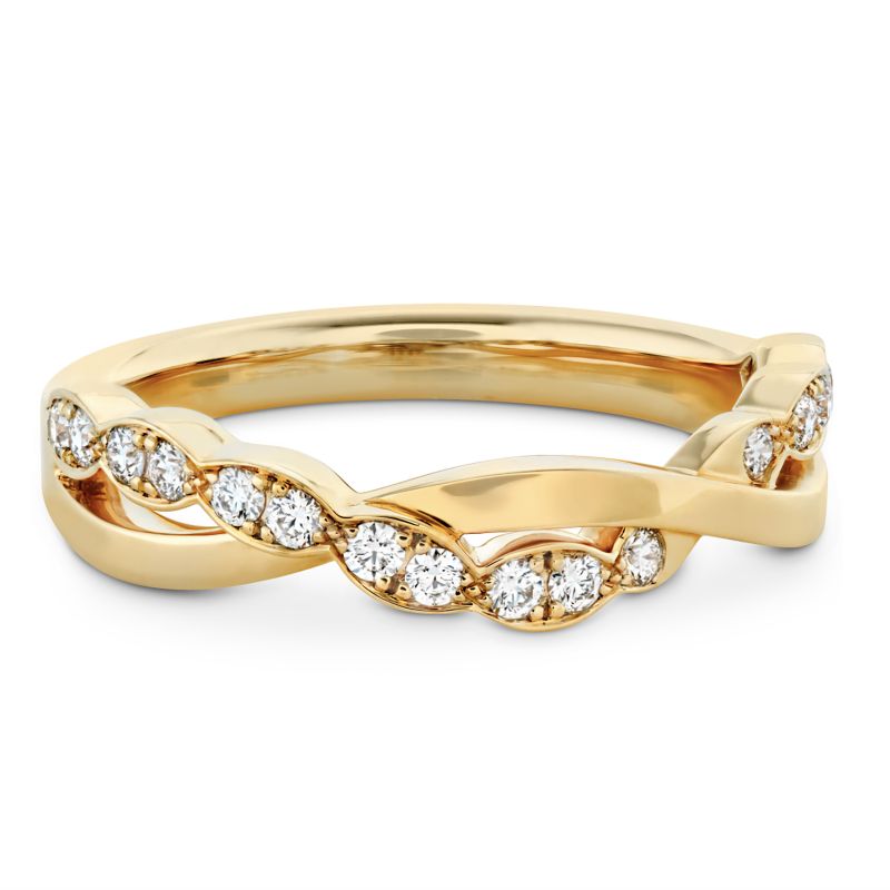 Hearts on Fire 18K yellow-gold “Lorelei” twisted band, price upon request at Sandler&#039;s Diamonds &amp; Time