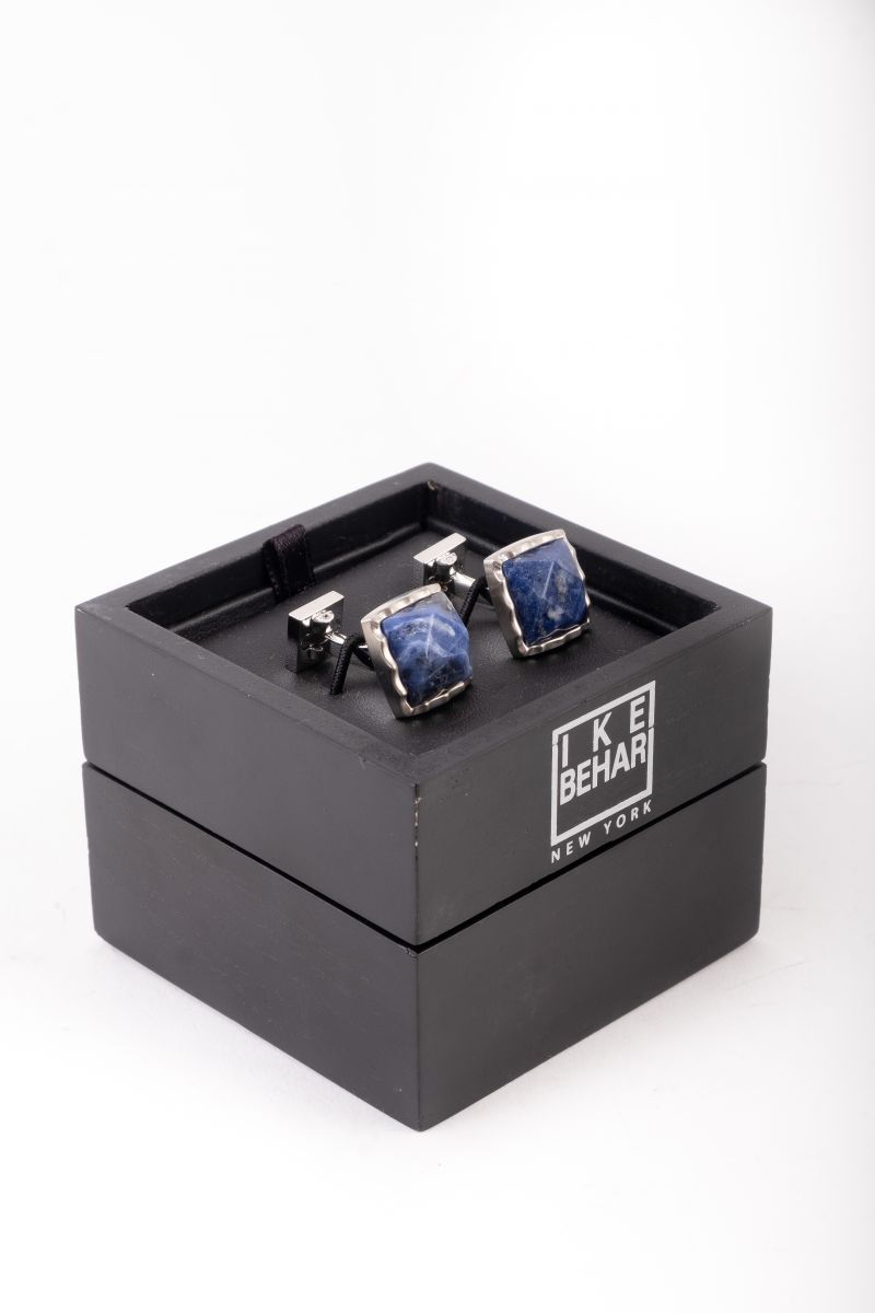 Ike Behar silver lappis cufflinks, $175 at Ike Behar