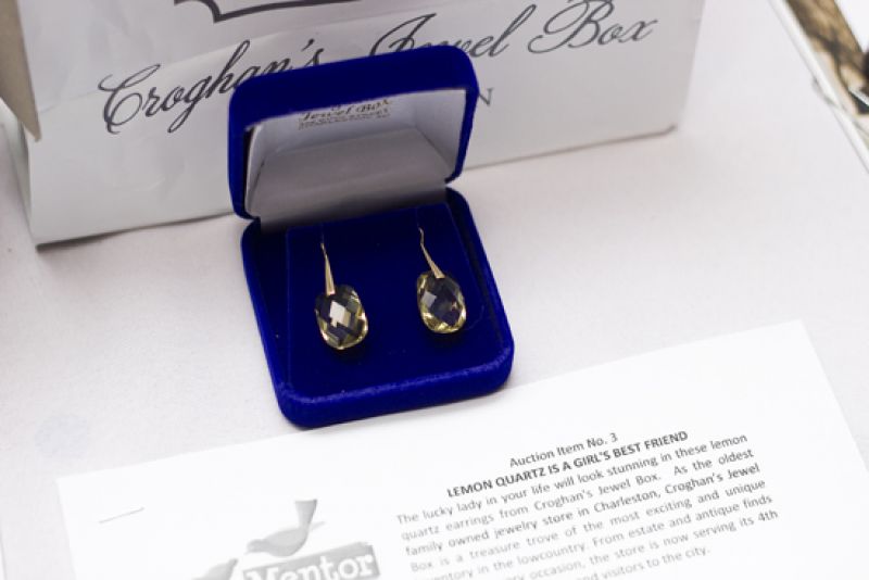 Stunning lemon quartz earrings from Croghan&#039;s Jewel Box for the silent auction