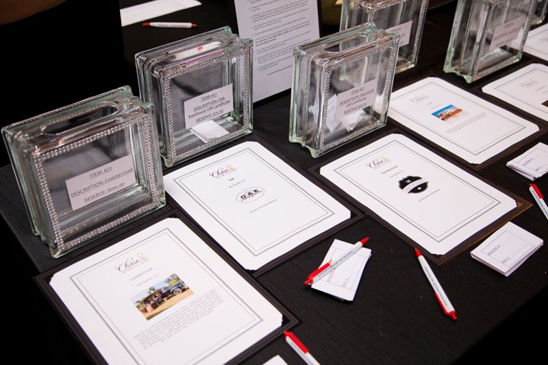 Restaurant gift cards sold at the silent auction