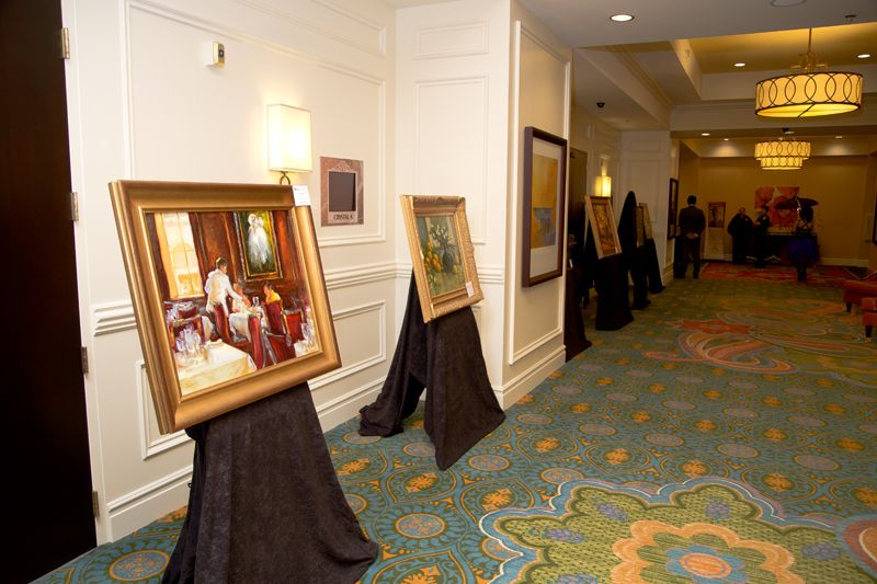 Paintings up for auction on display