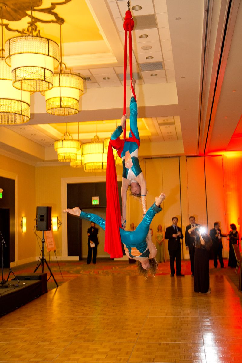 Aerialists put on an incredible show for the guests