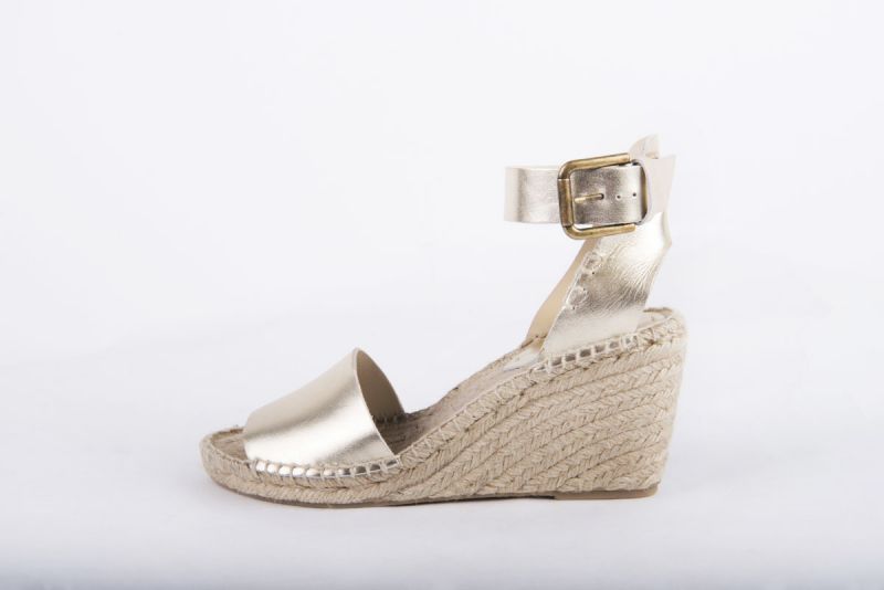 Soludos platinum leather wedge espadrille, $145 at Out of Hand