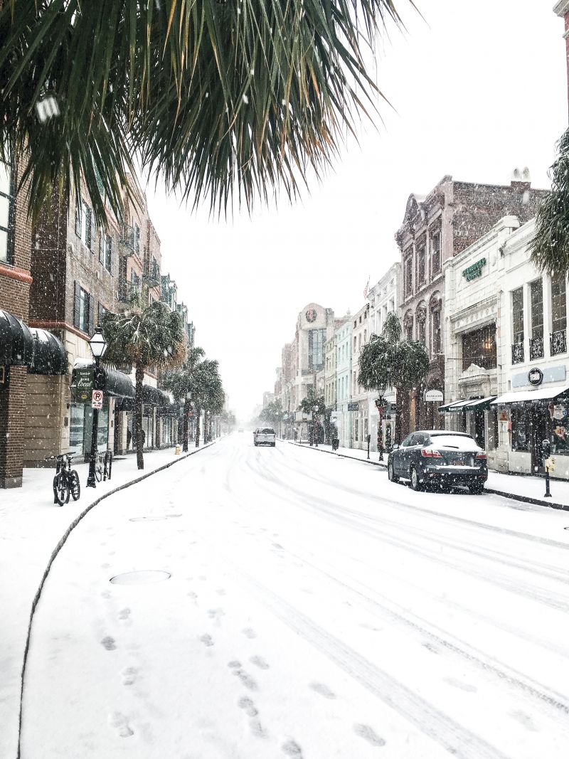 <strong>King Street: </strong>Not since December 1989 had Charleston seen such an accumulation of snow. The record-setting storm officially dumped 5.3 inches at Charleston International Airport, with the peninsula getting approximately four; <em>photograph by Molly Wickham</em>