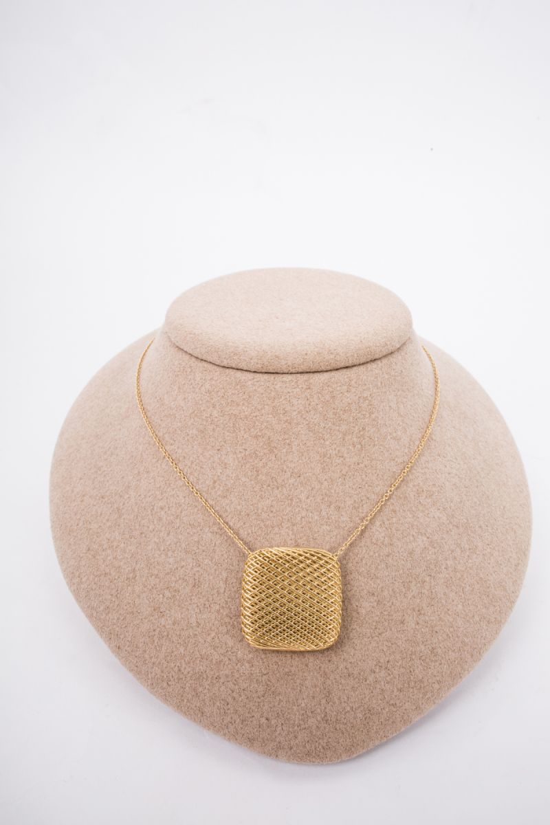 Roberto Coin Silk Yellow Gold Square Pendant, $2,000 at Roberto Coin