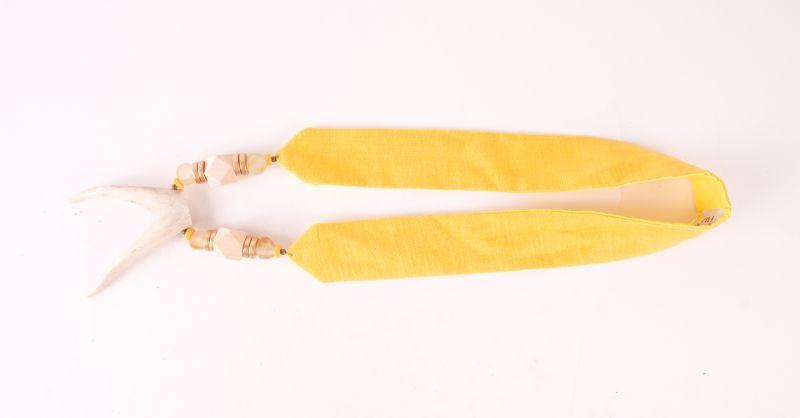 Hands High Design “Fork” necklace in “yellow/woodland,” $92 at Beckett Boutique