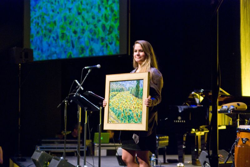 This painting by Jill Steenhuis raised $3,000 for the Spoleto Festival Orchestra
