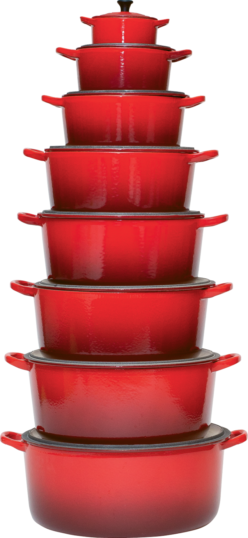 ”Cherry”-hued cookware in many sizes