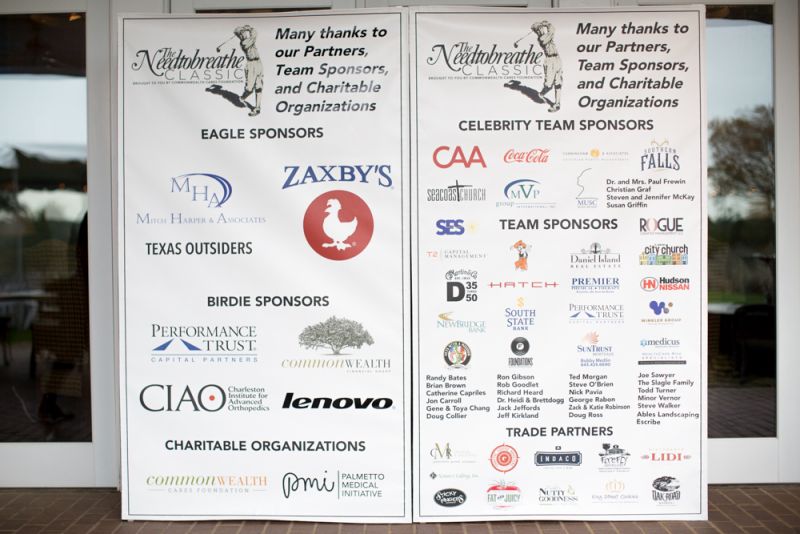 Large posters displayed the event&#039;s sponsors.