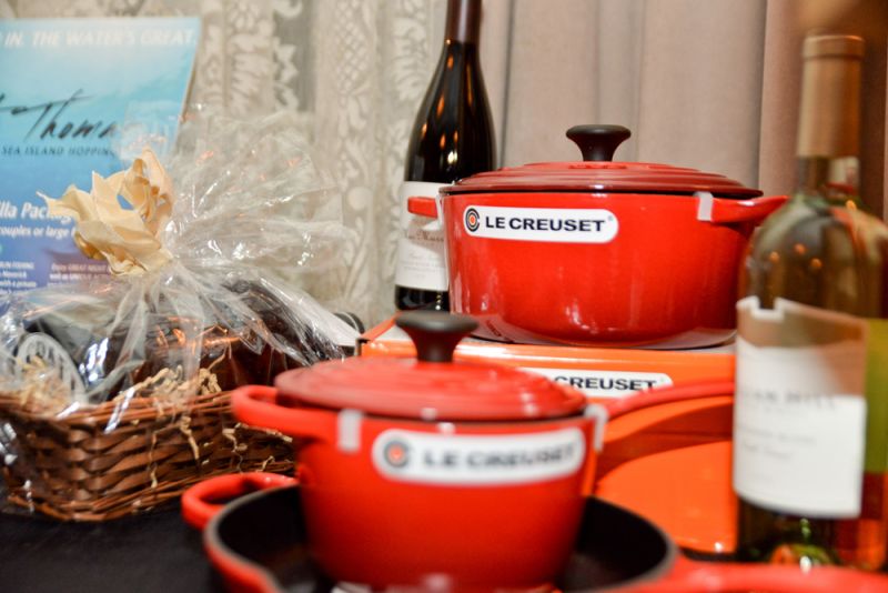 A red Le Creuset signature set accompanied cooking classes at Southern Season.