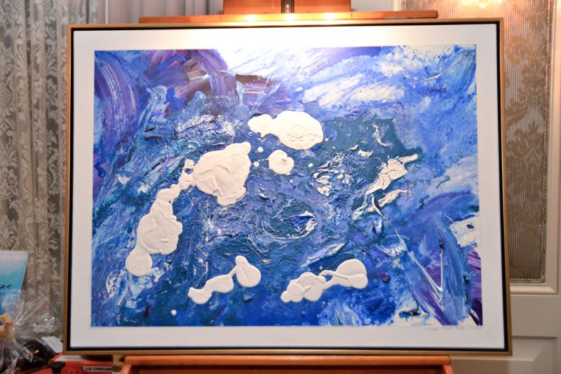 Stephen Elliott Webb&#039;s mixed media painting &quot;Cloud Currents&quot; up for auction.