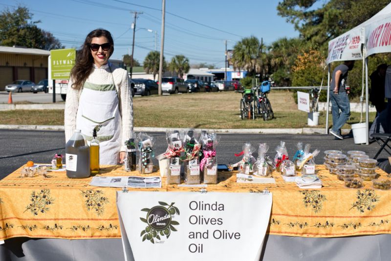 Meagan Nistea served up samples from Olinda Olives.
