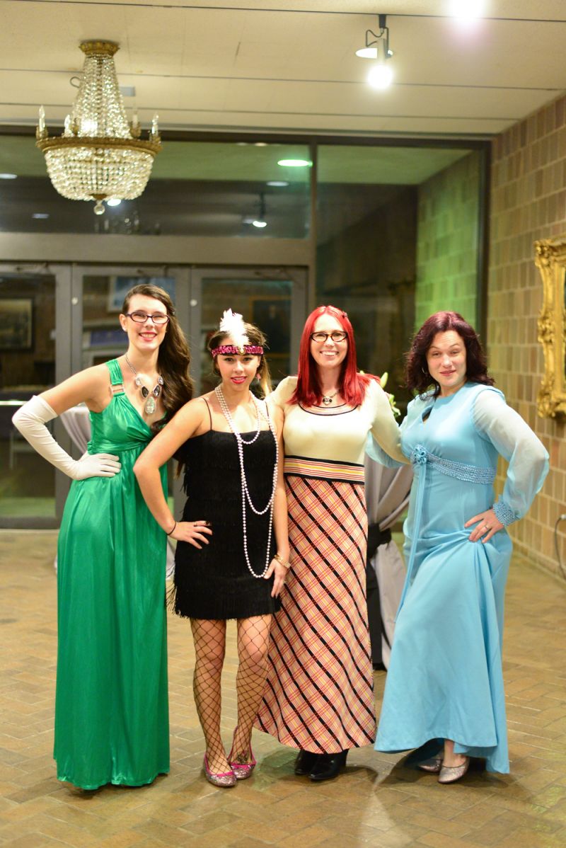 Sienna Cavazos, Cicilee Western, Wanda Cavazos, and Mell Bell covered four decades with their outfits for the night.