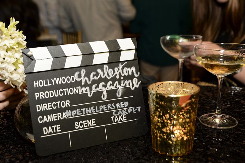 Beautiful clapboard centerpieces added to the cinema theme.