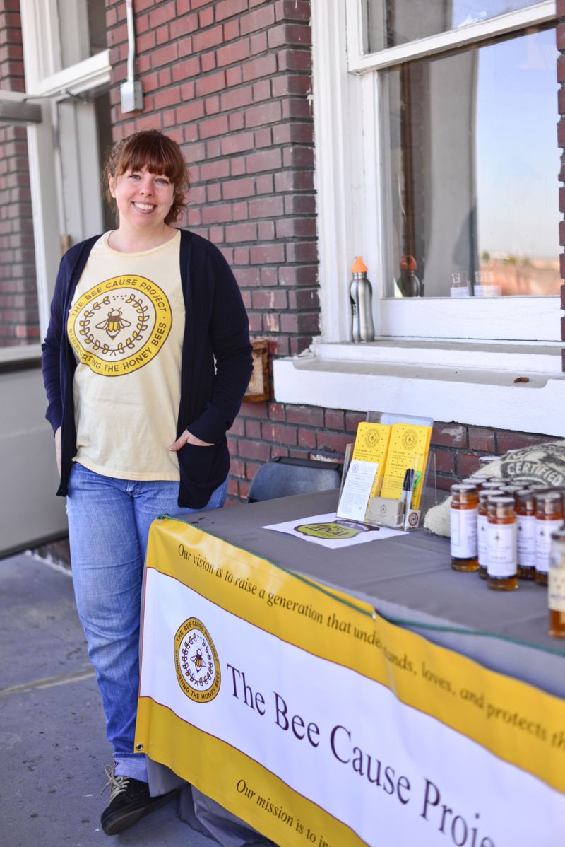 Kristi Galloway educated partygoers about The Bee Cause Project.