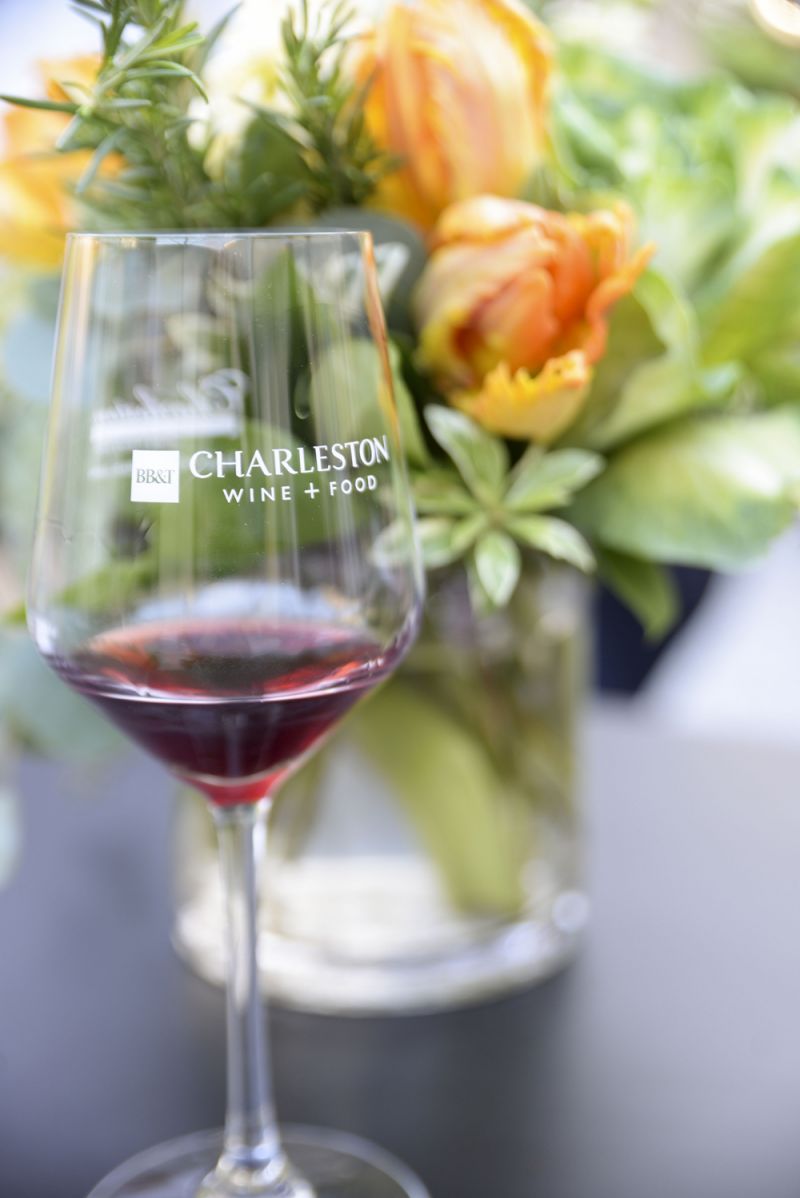 Guests could take their complimentary wine glasses home to remember the event.