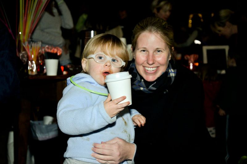Wallace and Laura Carlson sip on some hot chocolate