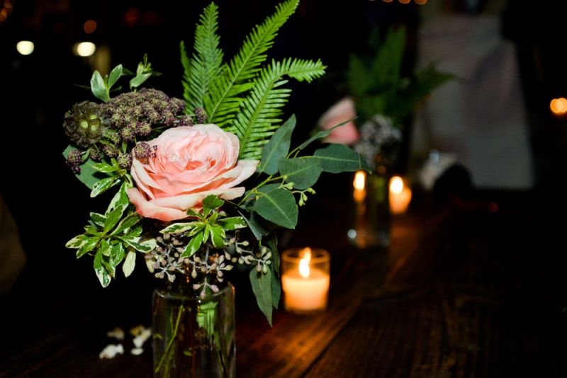 Stunning floral arrangements gave a chic touch to the block party