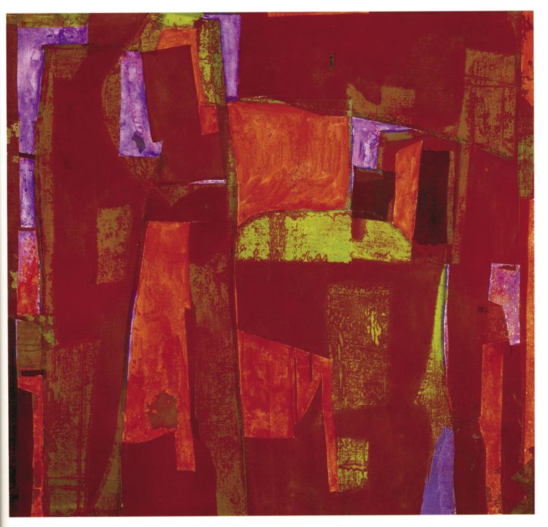 Red Square by William Halsey,  1997, oil/collage on Masonite;  courtesy of Halsey/McCallum Studio