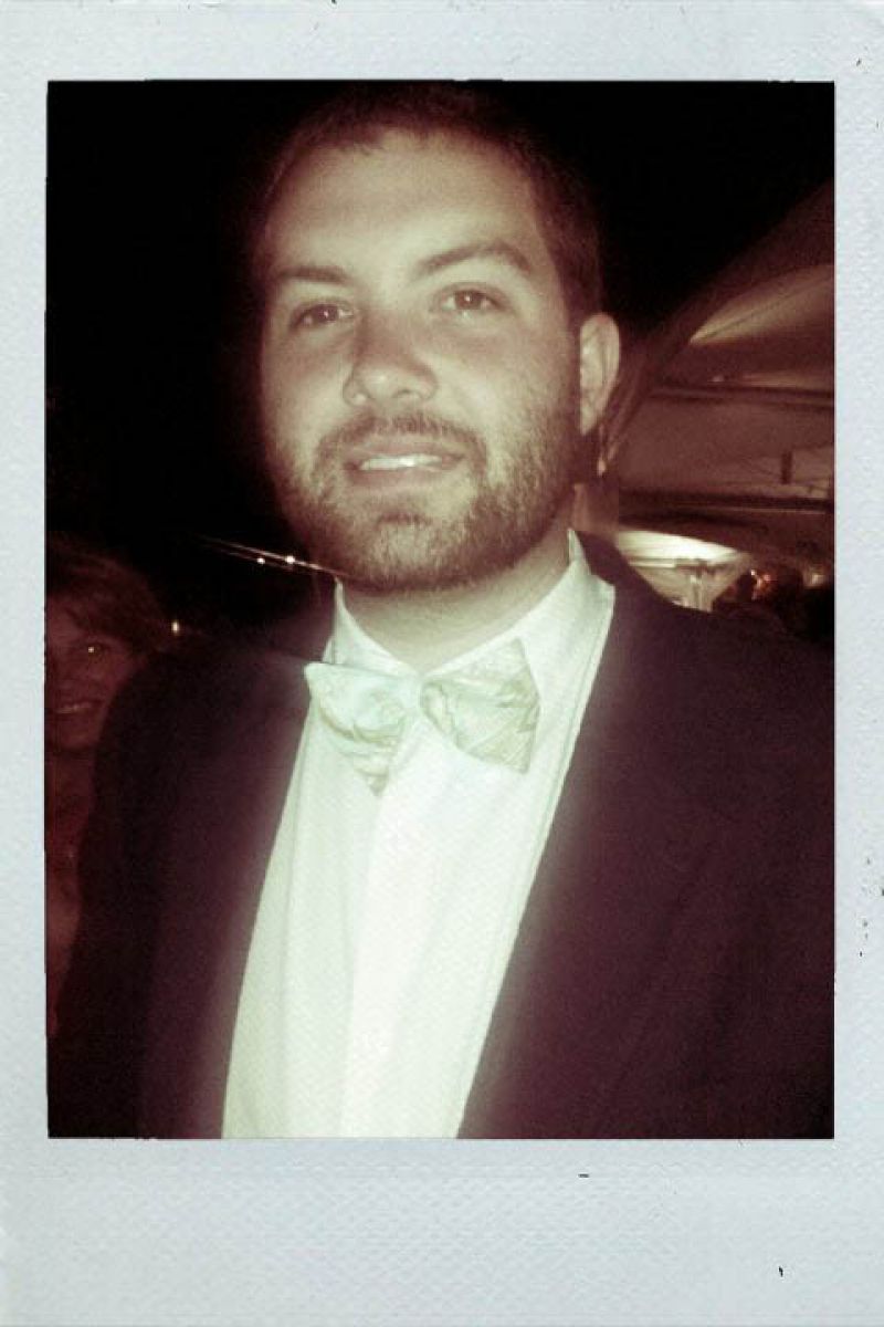 Blake, another huge contributor in decor for the evening, wears a fun print silk bow tie.