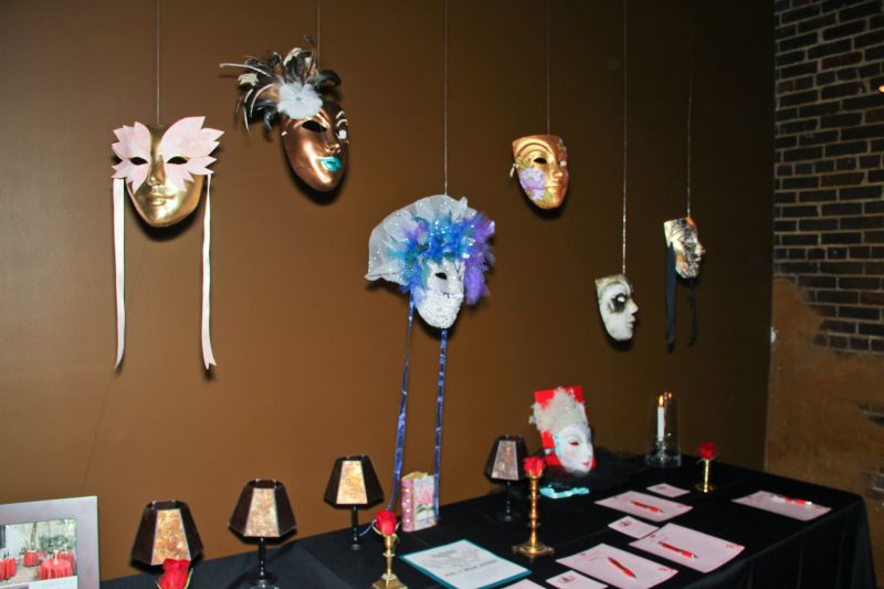 Intricate masquerade masks were created by local artists.