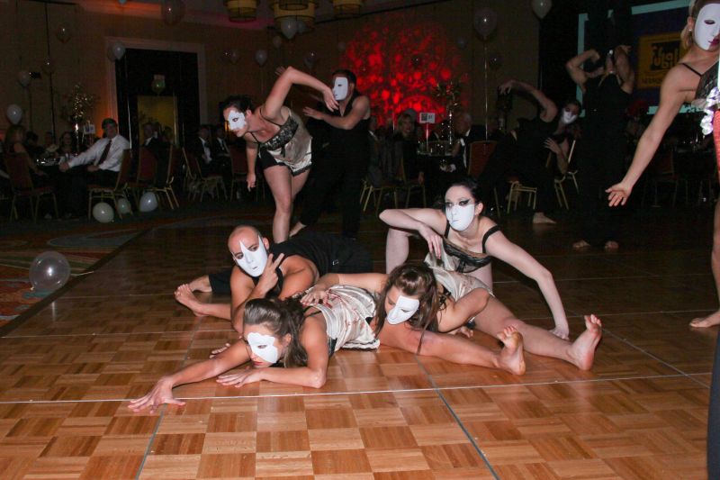 Masked Dancefx dancers performed during dinner.