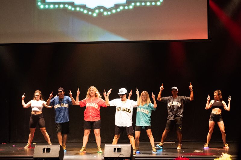 Heather Holmquest and her backup dancers from Peace Love Hip Hop deliver a Bruno Mars medley.