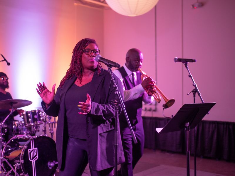 Vocalist Quiana Parler performed with trumpeter Charlton Singleton.