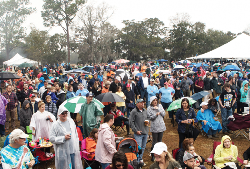 Despite rainy weather, the festival drew a huge crowd.