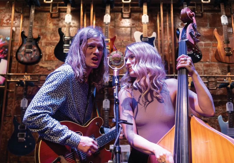 Shelby and Joel as Sally &amp; George at Midwood Guitar Studio in Charlotte, North Carolina.