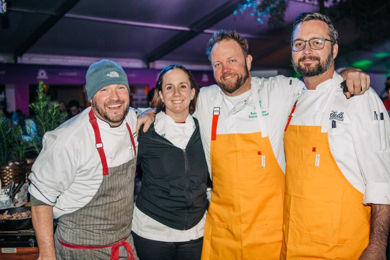 Matt Green, Old Village Post House executive chef Robyn Guisto, Slightly North of Broad executive chef Russ Moore, and Halls Chophouse chef de cuisine Adam Jakins