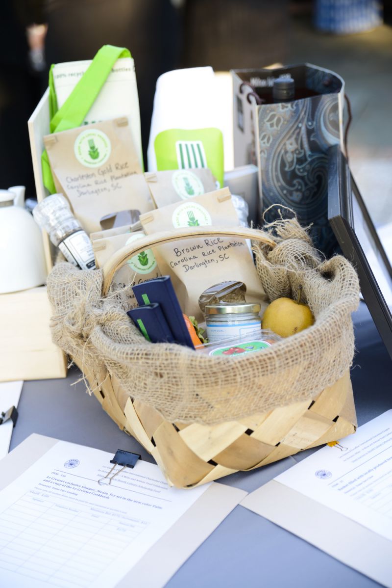 A food basket of locally produced items included in the silent auction