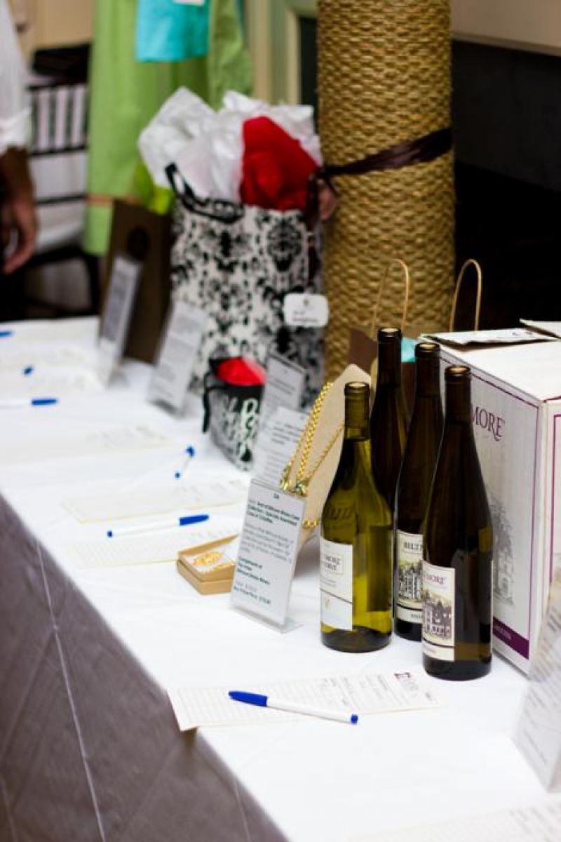 Items at the silent auction included a case of wine from Biltmore Estate.