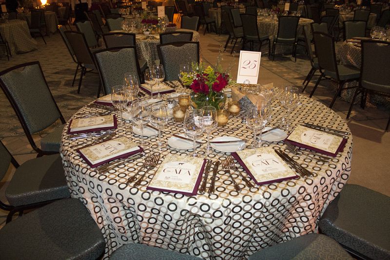 Elegant tables were set for guests