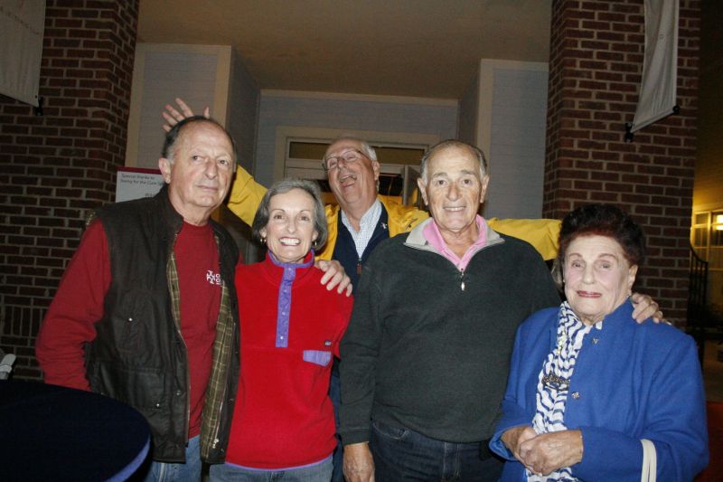 Bruce and Donna Hainley, Jim and Alice Pandolfi, and photobomber Dick Cronan