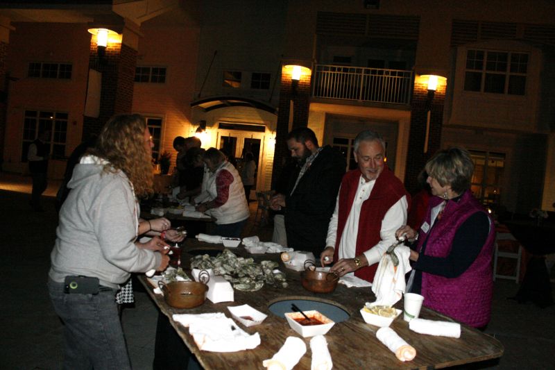 Guests enjoy the roast